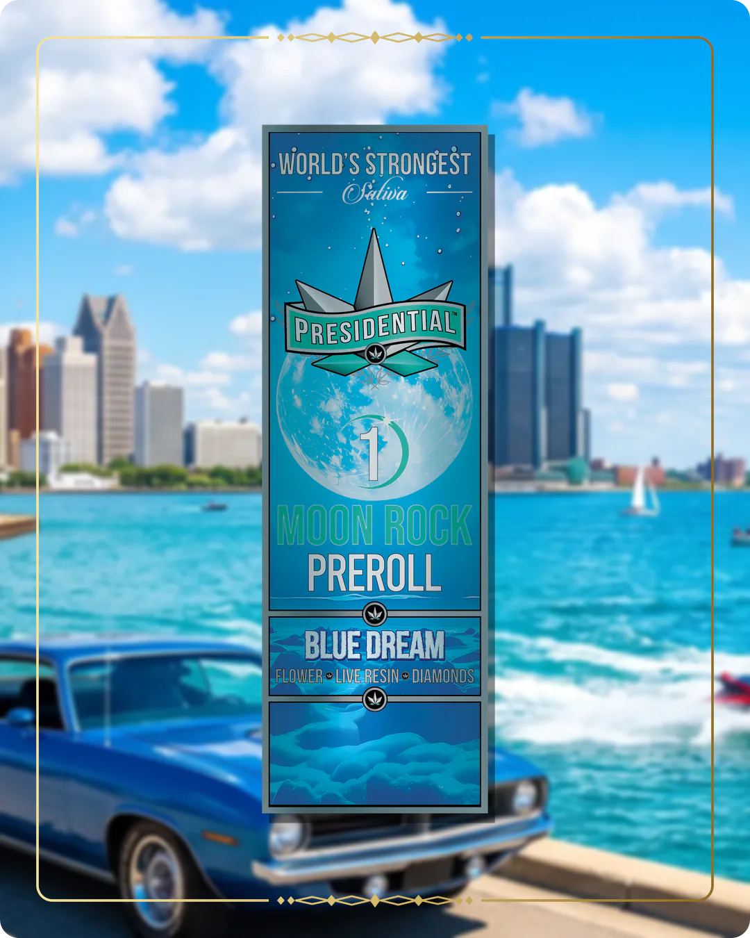 Blue Dream Presidential pre-roll for the Michigan home collection