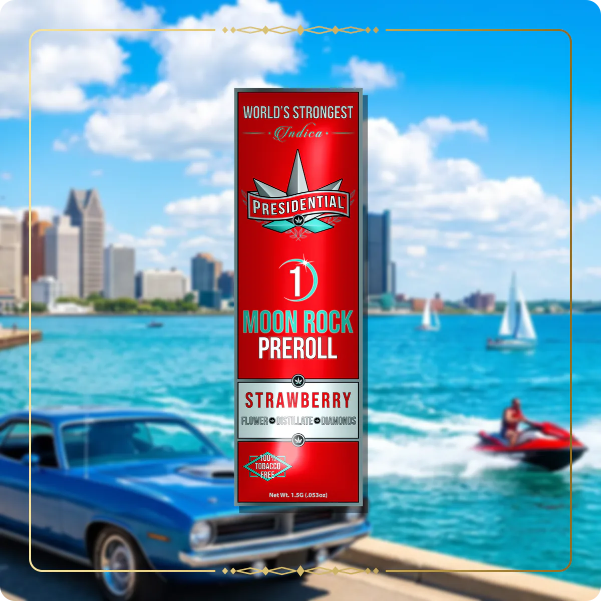 Strawberry Presidential pre-roll for the Michigan home collection